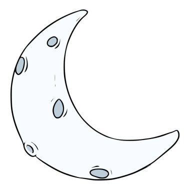 hilal ay çizimi elle çizilmiş renkli vektör