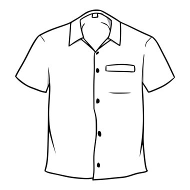 beyaz gömlek çizimi renkli el çizimi vektörü