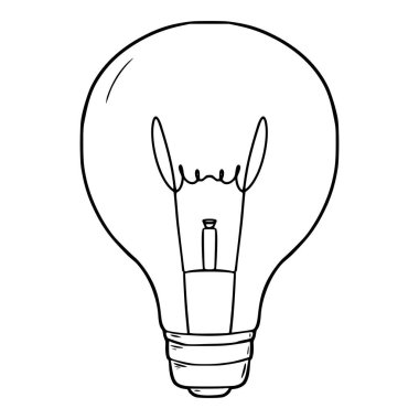 Ampul illüstrasyon taslak ana çizim vektörü