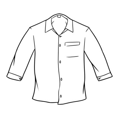 Uzun gömlekli çizim taslağı ana hat vektörü