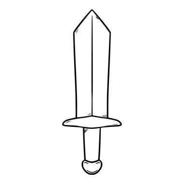 standart kılıç çizimi çizim ana hatları vektörü