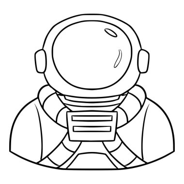 astronot illüstrasyon taslak ana çizim vektörü