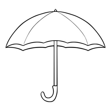 şemsiye illüstrasyon taslak ana çizim vektörü