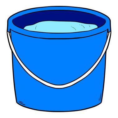 Mavi kova su çizim eli renkli vektör