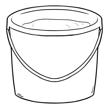 kova su illüstrasyon eli çizim ana hatları vektörü