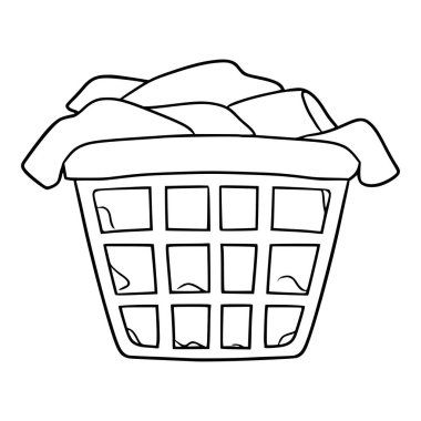 Çamaşır yığını el çizimi taslak çizim vektörü