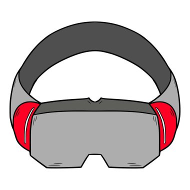 VR Gear çizim eli renkli vektör çizimi