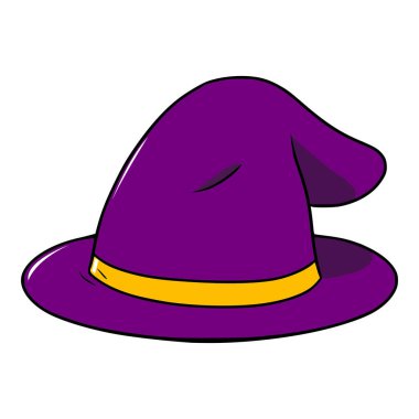 mor sihirbaz şapka illüstrasyon vektörü
