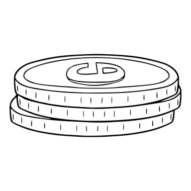 madeni para illüstrasyon ana çizim vektörü