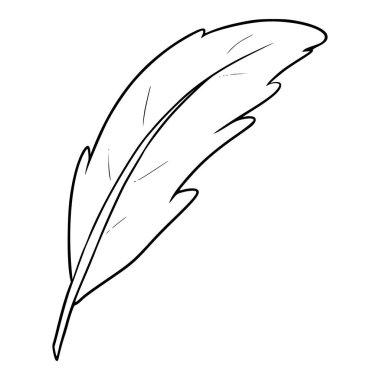 Tüy kalem illüstrasyon ana hatları vektörü