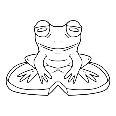 kurbağa çizimi ana hatları vektör el çizimi