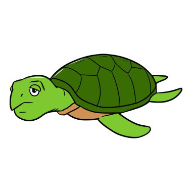 Kaplumbağa çizimi izole edilmiş vektör