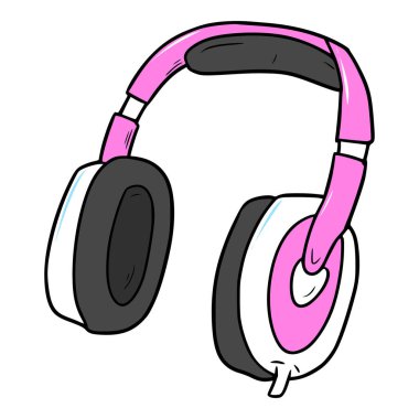 pembe kulaklık illüstrasyon izole vektörü