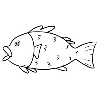 balık çizimi izole edilmiş vektör