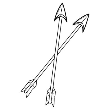 iki ok çizimi izole edilmiş vektör