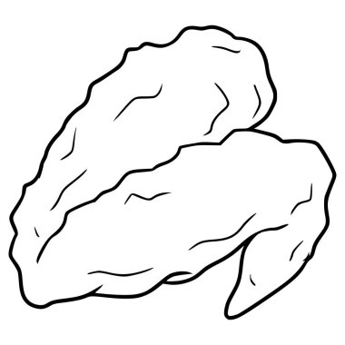 Lezzetli tavuk kanadı çizimi izole edilmiş vektör