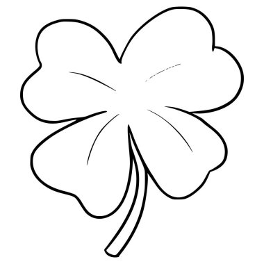dört yapraklı yonca çizimi izole edilmiş vektör ana hatları