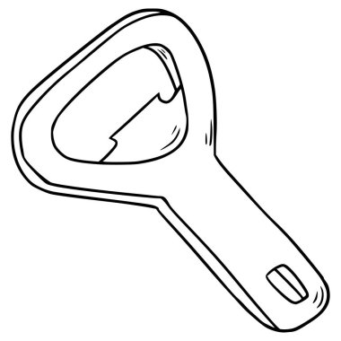 şişe kapağı açıcı çizimi izole edilmiş vektör