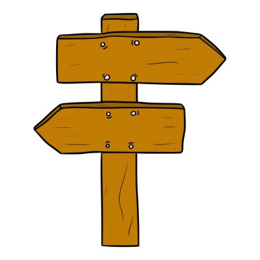 Tahta yön işareti çizimi izole vektörü