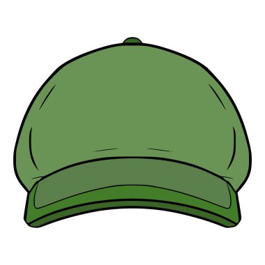 yeşil beyzbol şapkası illüstrasyonu izole vektörü