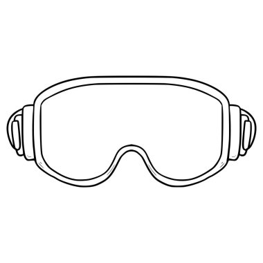 kayak gözlükleri illüstrasyon taslağı izole edilmiş vektör