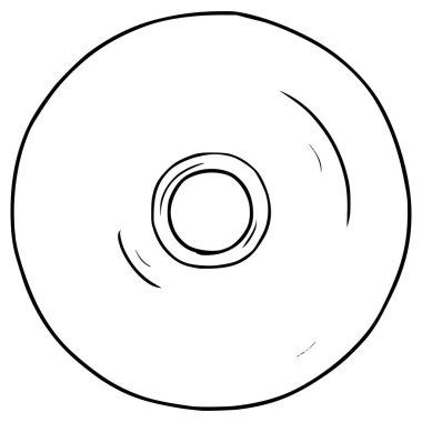 cd disk resimleme ana hatları izole edilmiş vektör