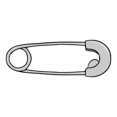 Güvenli iğne illüstrasyonu izole vektörü