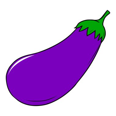 taze patlıcan çizimi izole vektörü