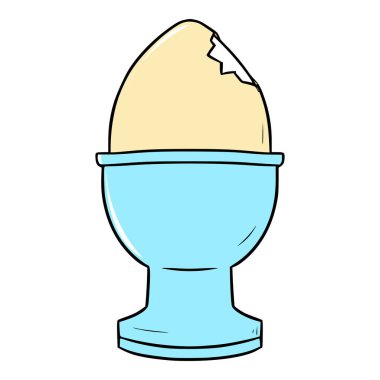 haşlanmış yumurta çizimi izole edilmiş vektör