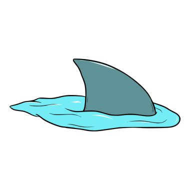 Köpekbalığı yüzgeci illüstrasyonu izo-vektör