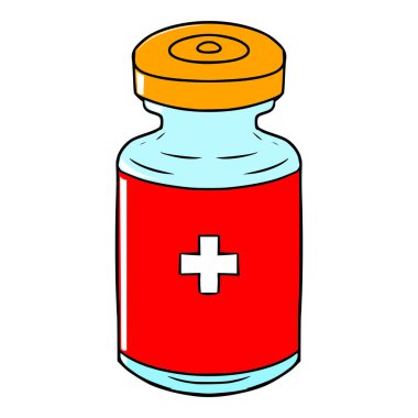 Aşı şişesi çizimi elle izole edilmiş vektör