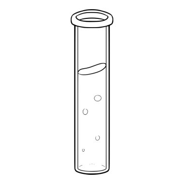 Sıvı çizim elle çizilmiş test tüpleri
