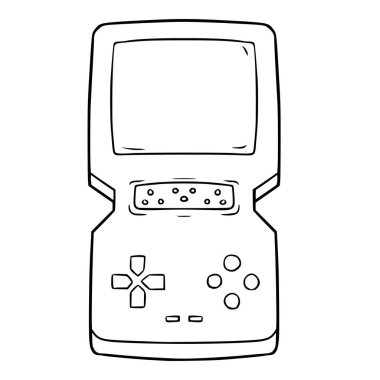 el bilgisayarı oyun konsolu resimleme el çizimi izole edilmiş vektör çizimi