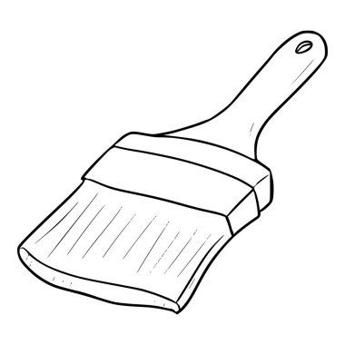 Duvar fırçası çizimi el çizimi ana hatları