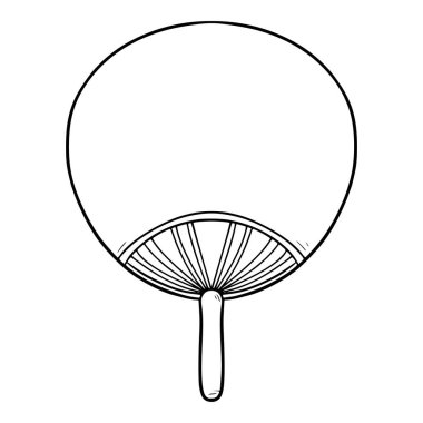 uchiwa fan illüstrasyon el çizimi