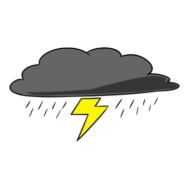 Gökgürültüsü Bulutları simgesi çizim eli izo- vektör