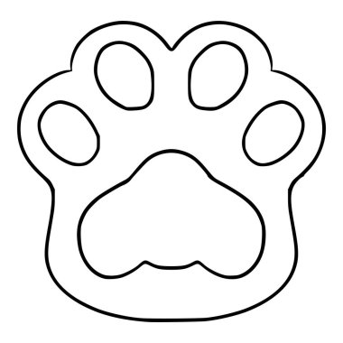 kedi patisi simgesi çizimi elle izole edilmiş vektörü çizer