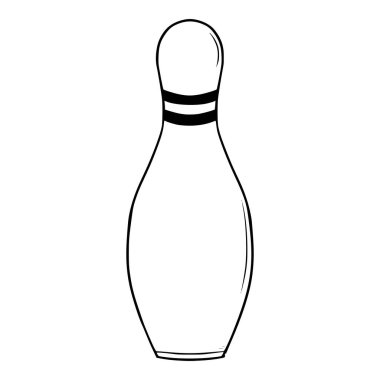 Bowling pimi çizimi el çizimi izole vektör