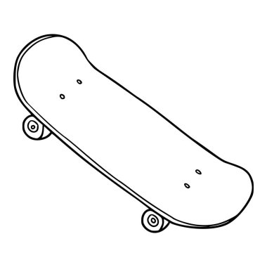 Kaykay çizimi elle izole edilmiş vektörü çizer