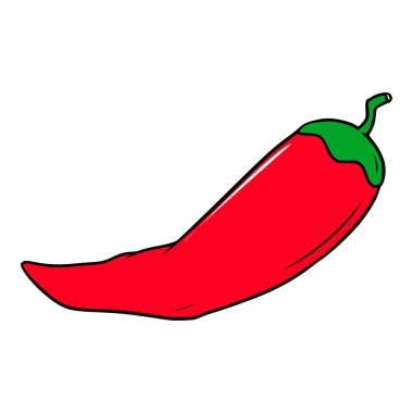 chili simgesi resimleme el çizimi ana hat vektörü