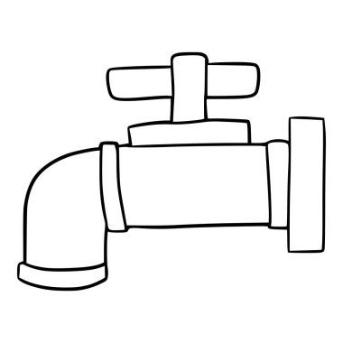 Musluk çizimi el çizimi izole edilmiş vektör çizimi