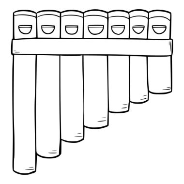 bamboo pan flute illustration hand drawn outline isolated vector clipart