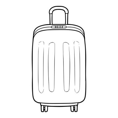seyahat valizi illüstrasyon el çizimi izole vektör çizimi