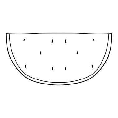 Dilimlenmiş karpuz çizimi elle izole edilmiş vektör