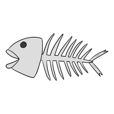 balık kemiği illüstrasyon el çizimi izo vektör