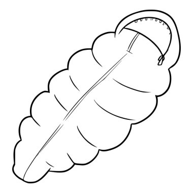 uyku tulumu çizim el izole vektör ana hatları