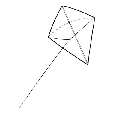 Uçurtma çizimi el çizimi izole vektör