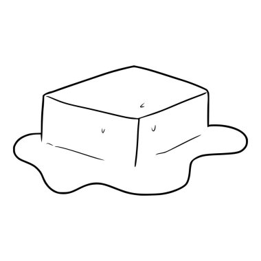 Tereyağı eritme el çizimi izole edilmiş vektör ana hatları