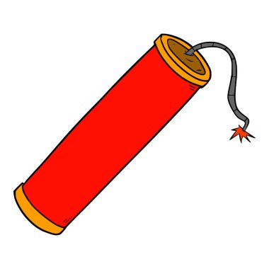kırmızı dinamit el çizimi izole vektör