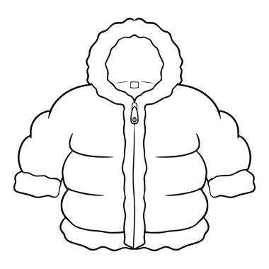 Kışlık ceket çizimi el çizimi izole vektör